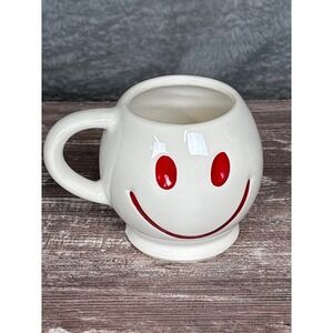 Smiley Face Mug Round Ceramic Coffee Tea Cup Novelty Fun‎ Cute Gift McCoy 1970s